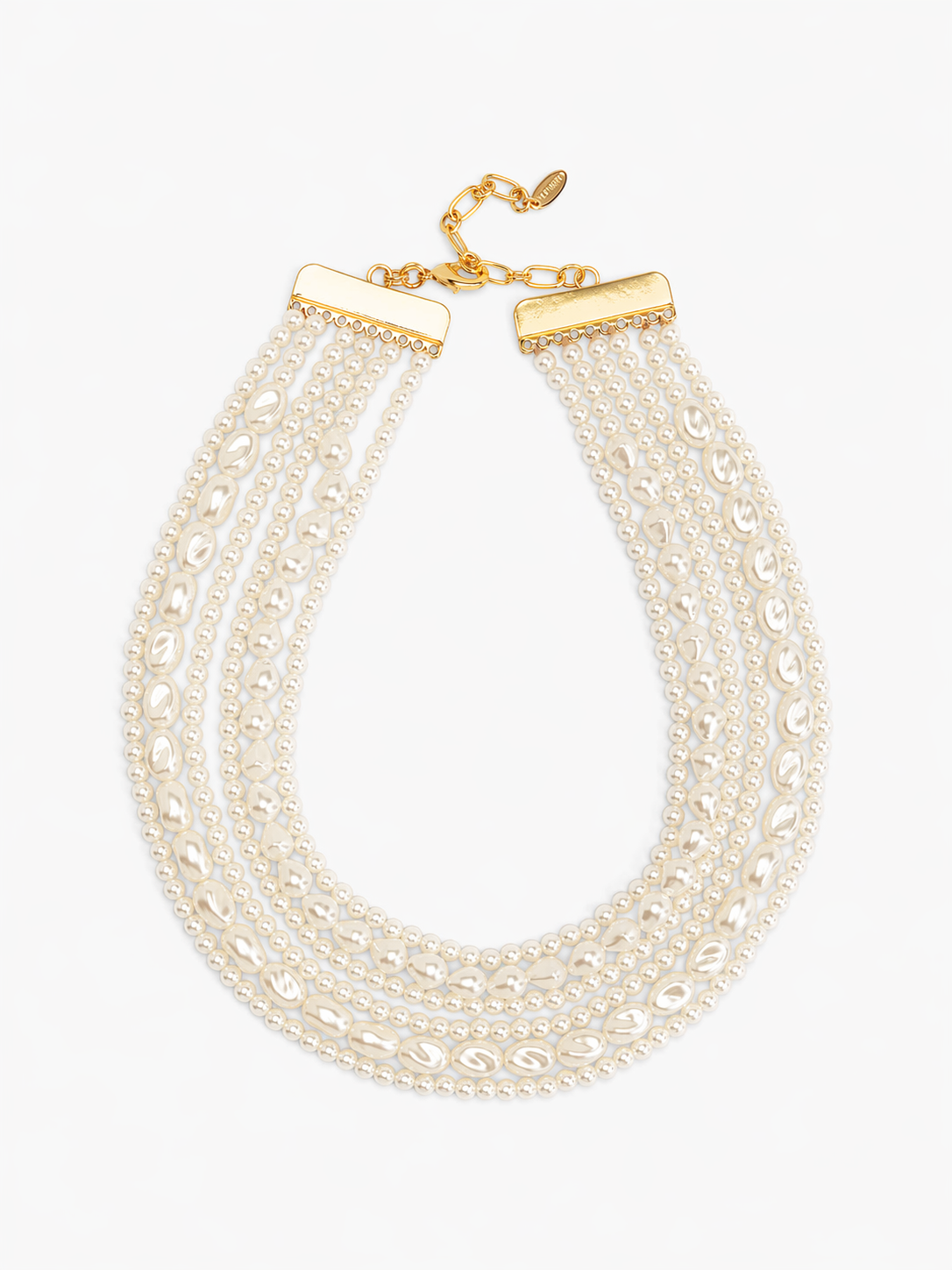 Multi-Strand Pearl Baroque Collar Necklace