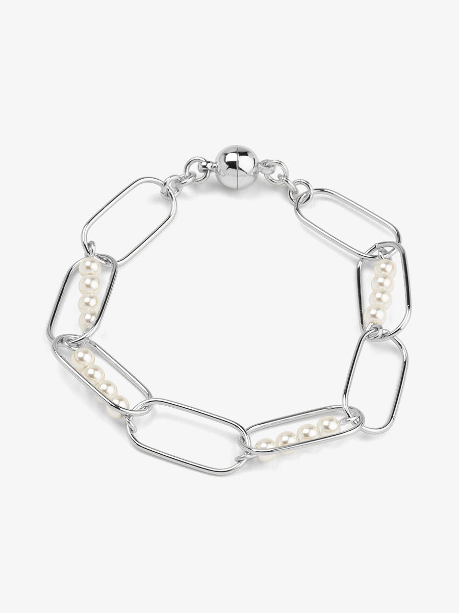 Linear Pearl Chain Magnet Bracelet