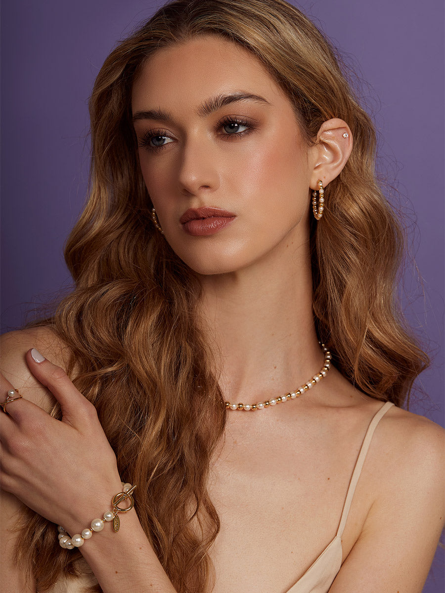 Tapered Pearl Toggle Bracelet