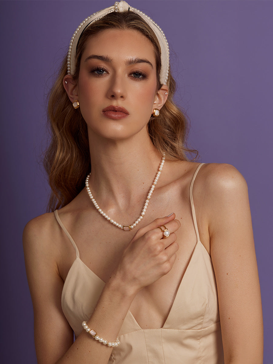 Sea Light Edge Mother Of Pearl Bracelet