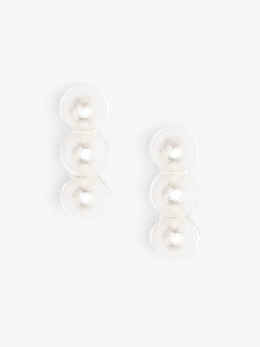 Lucite Covered Pearl Beaded Drop Earring