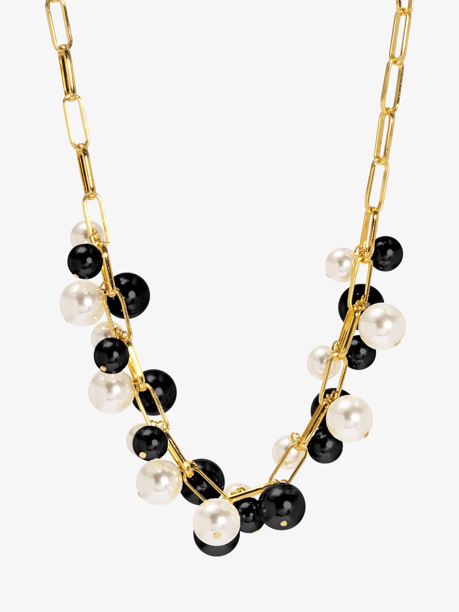 Pearl and Chain Collar Necklace
