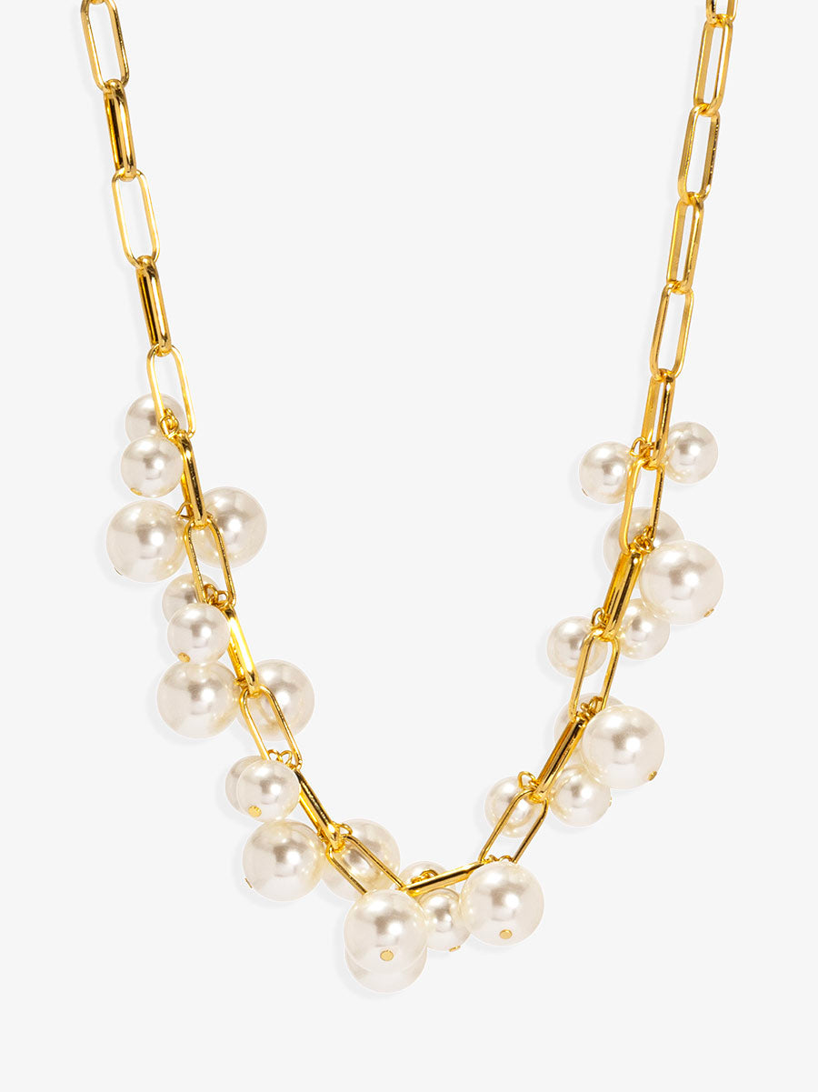 Pearl and Chain Collar Necklace