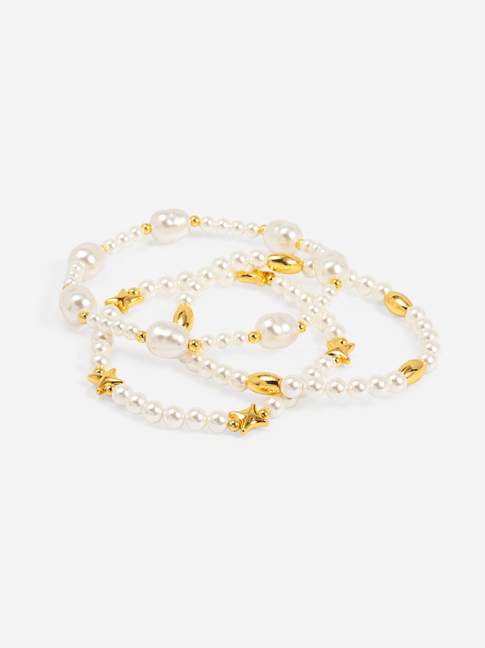 Starcrossed Pearl Bracelet Set (Set of 3)
