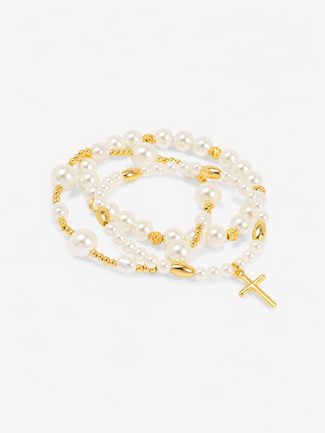 Crosslight Pearl Bracelet Set (Set of 3)