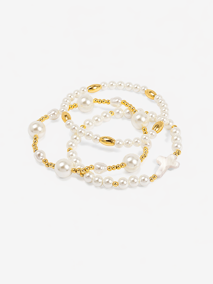Opaline Cross Bracelet Set (Set of 3)