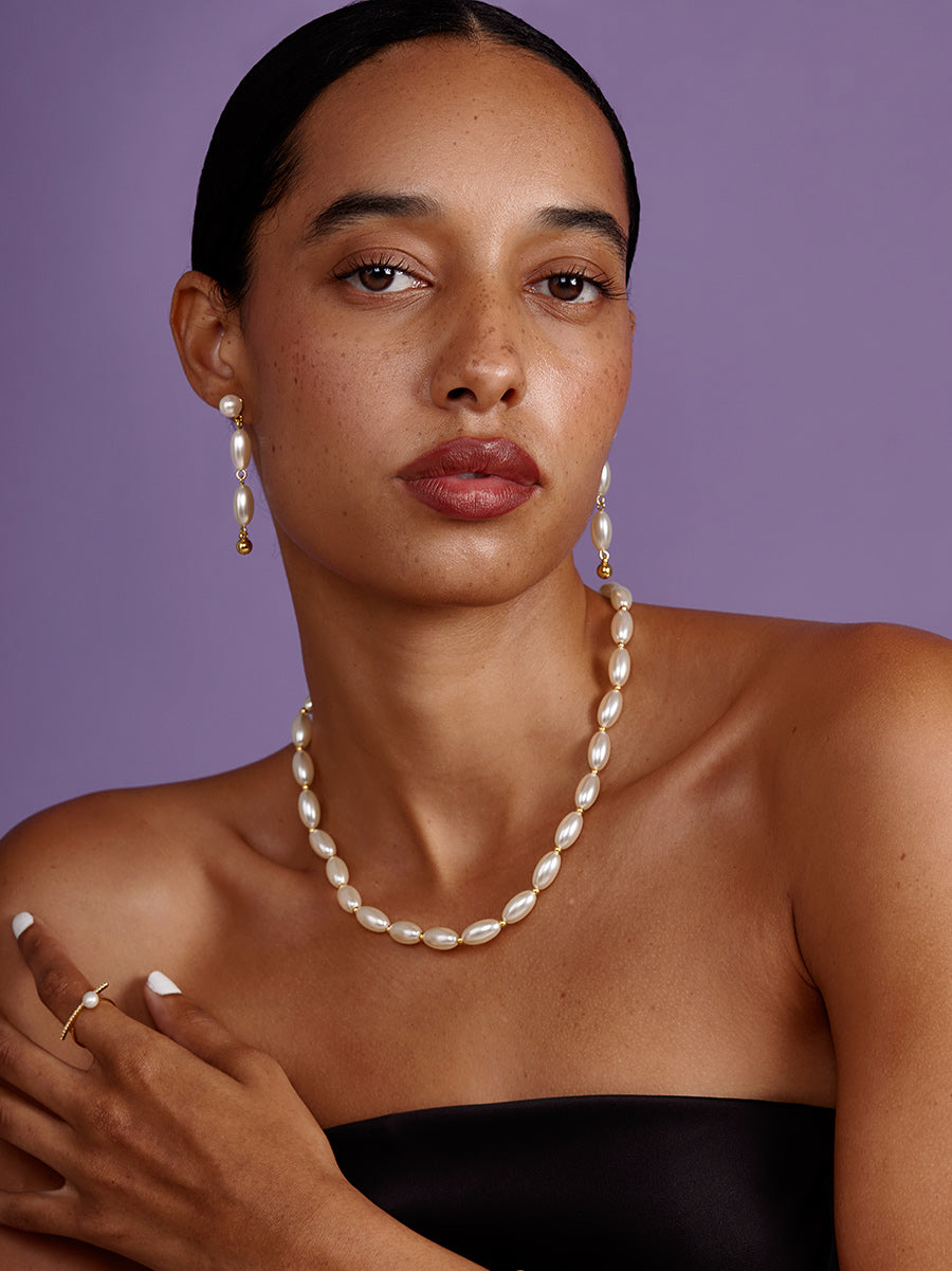 Rice Pearl Drop Earring
