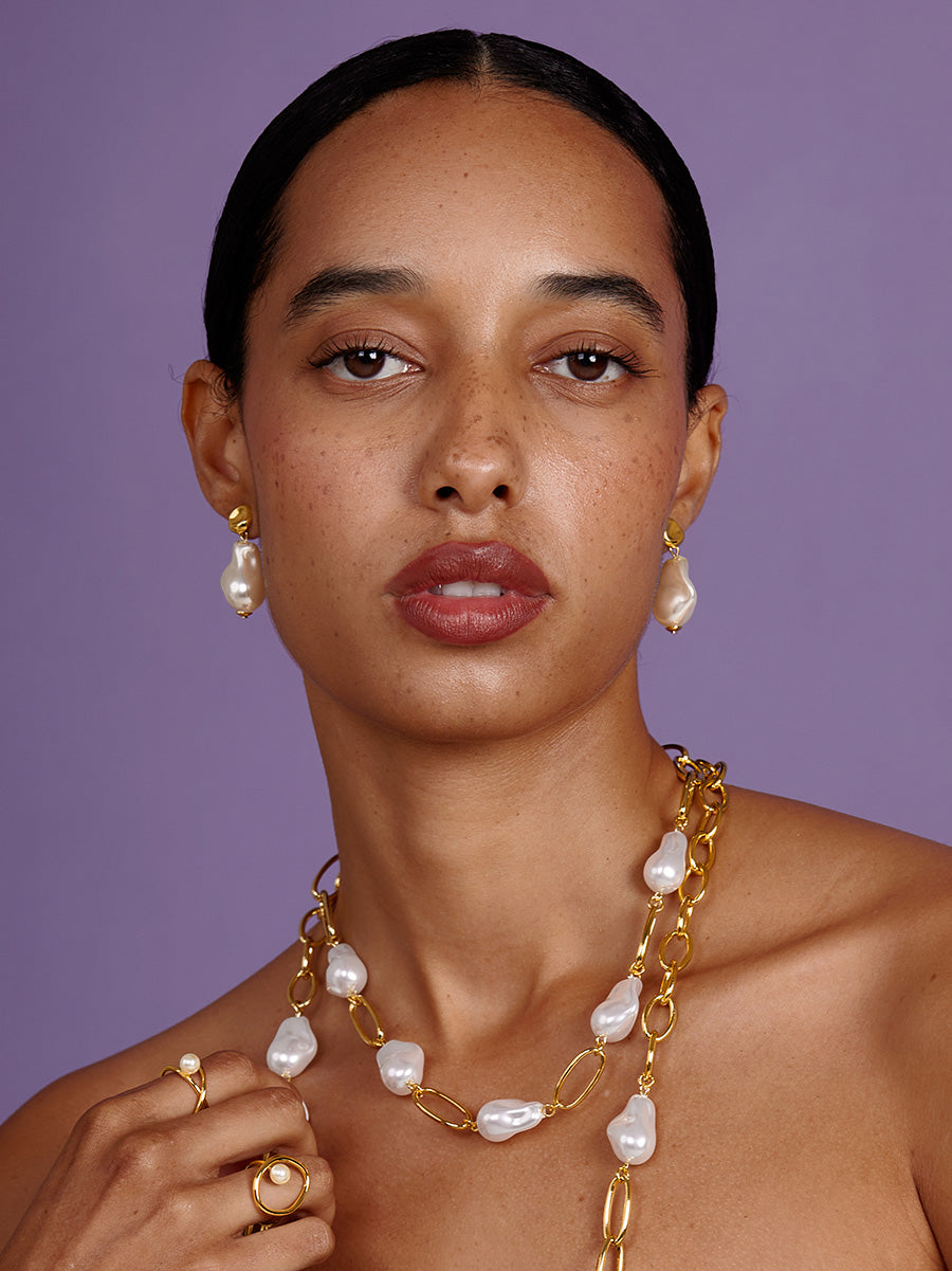 Small Baroque Pearl Drop Earring