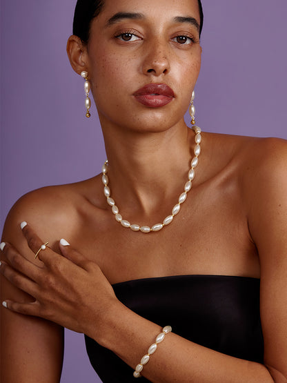 Rice Pearl Magnet Necklace