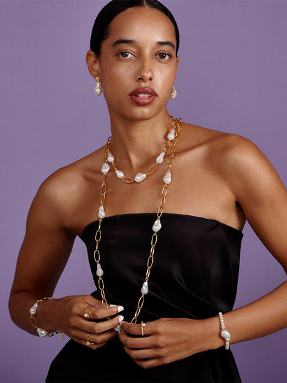 Baroque Link Long Necklace