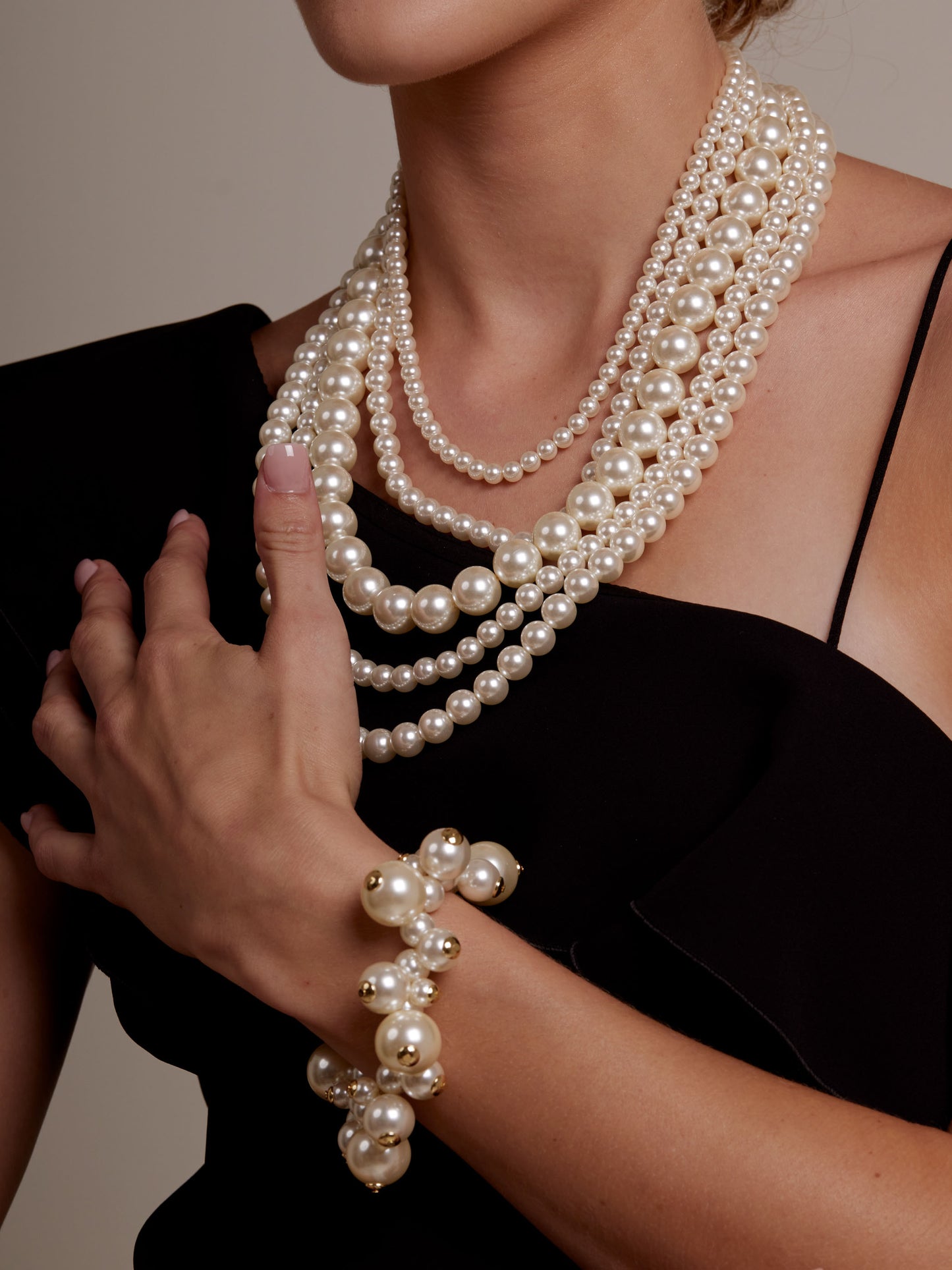 Chunky Pearl Cluster Stretch Bracelet