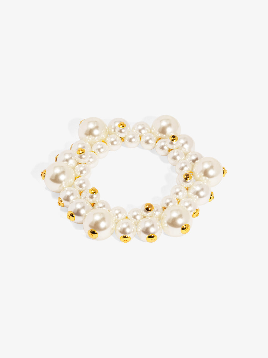 Chunky Pearl Cluster Stretch Bracelet