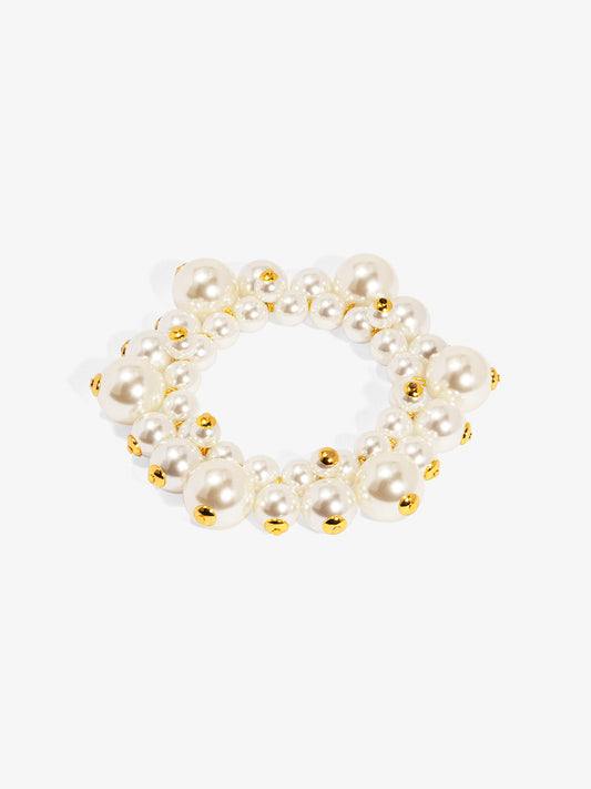 Chunky Pearl Cluster Stretch Bracelet