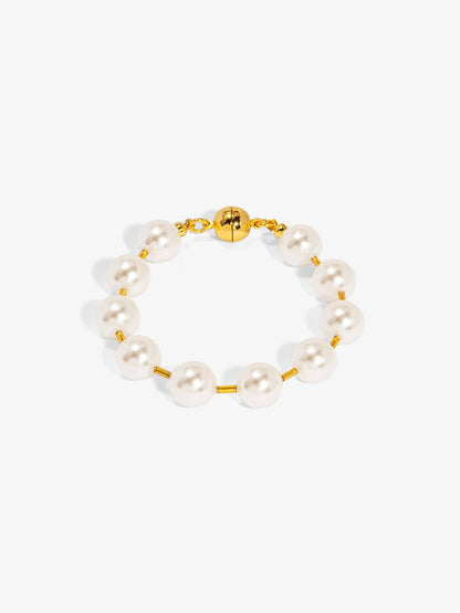 Pearl Beaded Bracelet with Tube Spacers