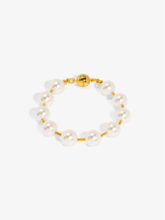 Pearl Beaded Bracelet with Tube Spacers