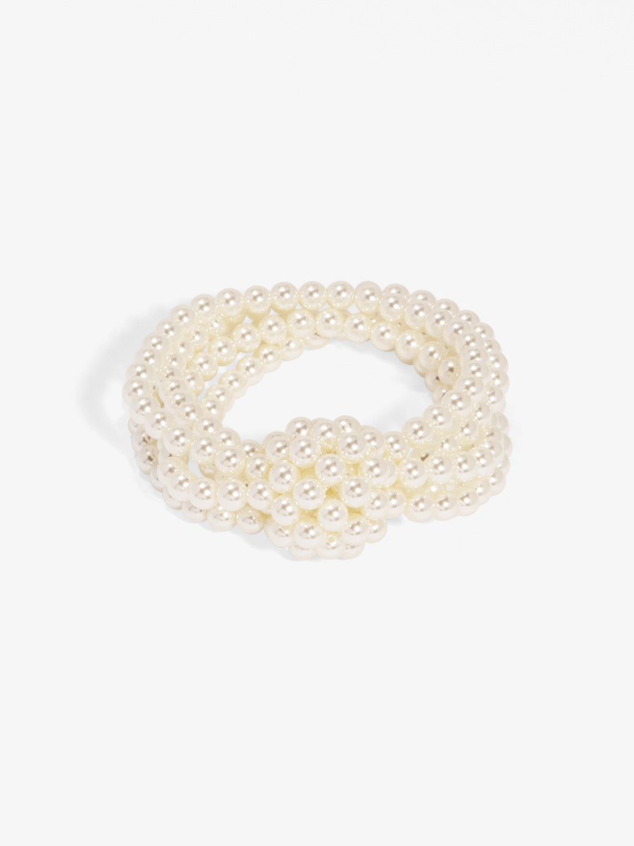 Knotted Pearl Stretch Necklace
