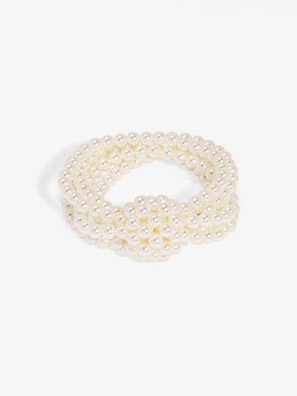 Knotted Pearl Stretch Necklace