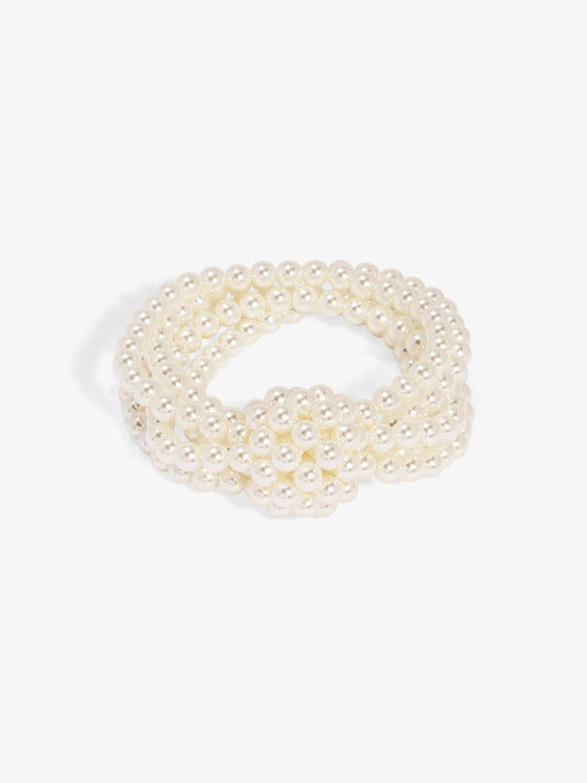 Knotted Pearl Stretch Necklace