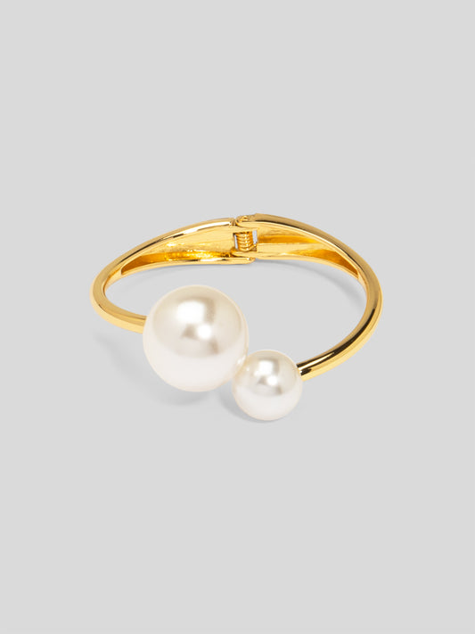 Dual Pearl Cuff Bracelet