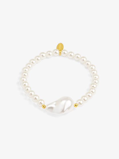 Baroque Pearl Charm Stretch Bracelet