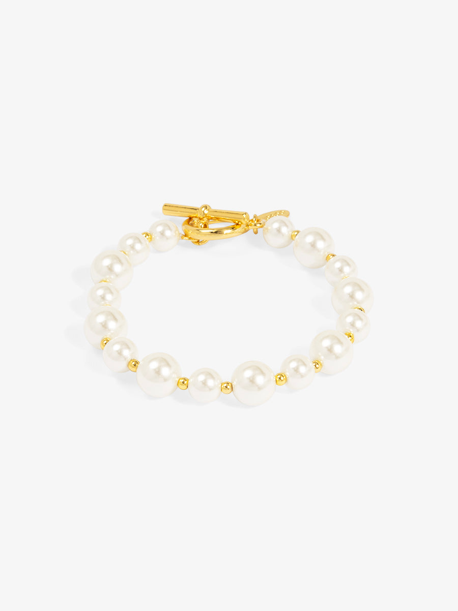 Tapered Pearl Toggle Bracelet