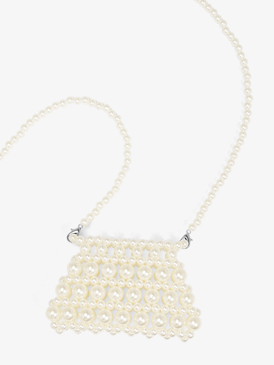 Trapezoid Pearl Crossbody Bag