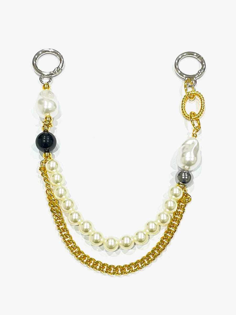 Baroque Pearl & Curb Chain Bag Charm
