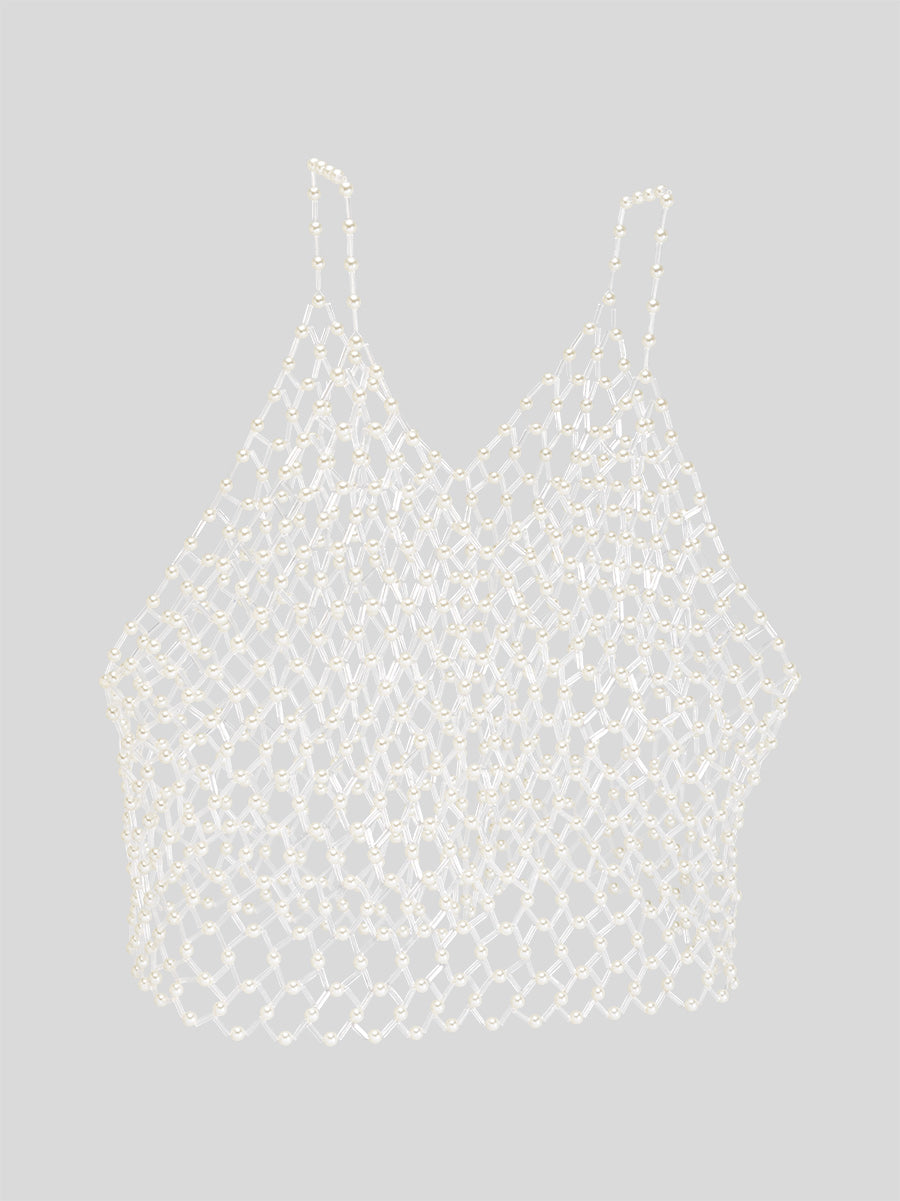 Lustre Glass Bead Pearl Cami