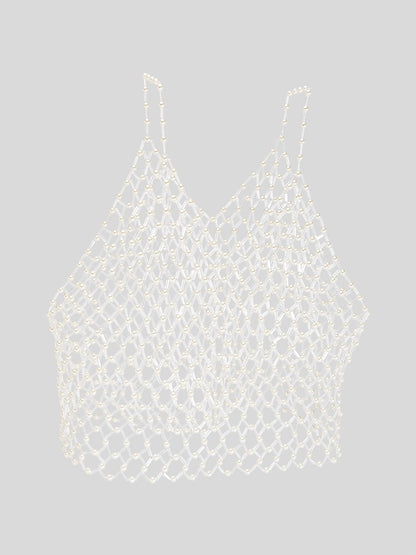 Lustre Glass Bead Pearl Cami