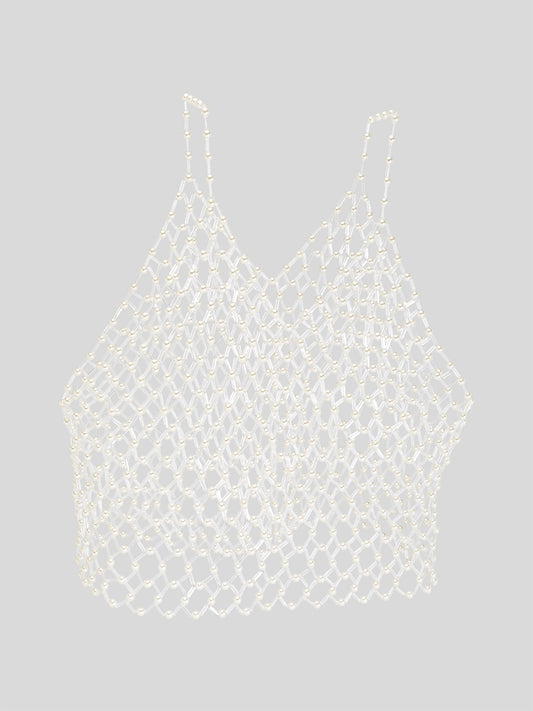 Lustre Glass Bead Pearl Cami
