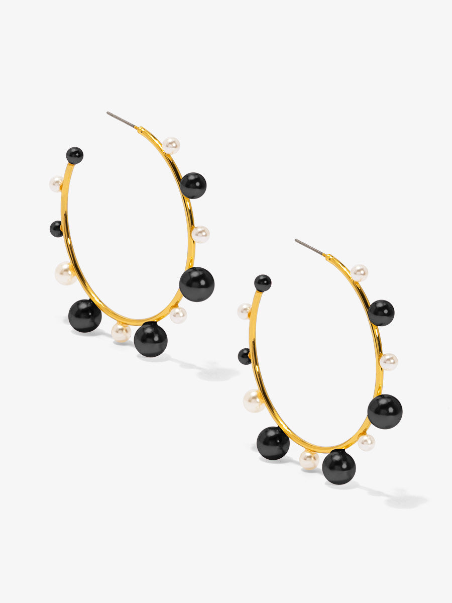 Decorative Pearl Hoop Earring