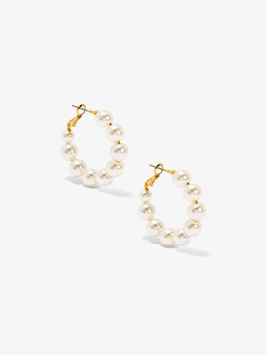 Chunky Pearl Hoop Earring