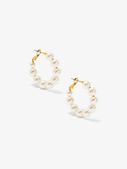 Chunky Pearl Hoop Earring