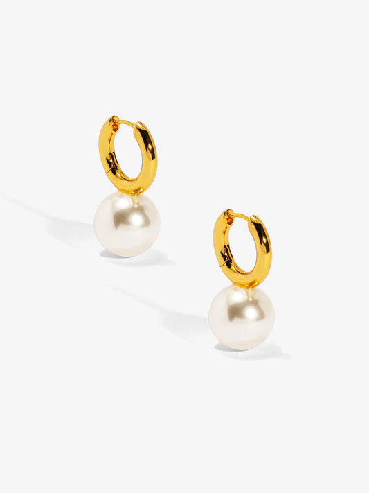Pearl Drop Huggie Earring