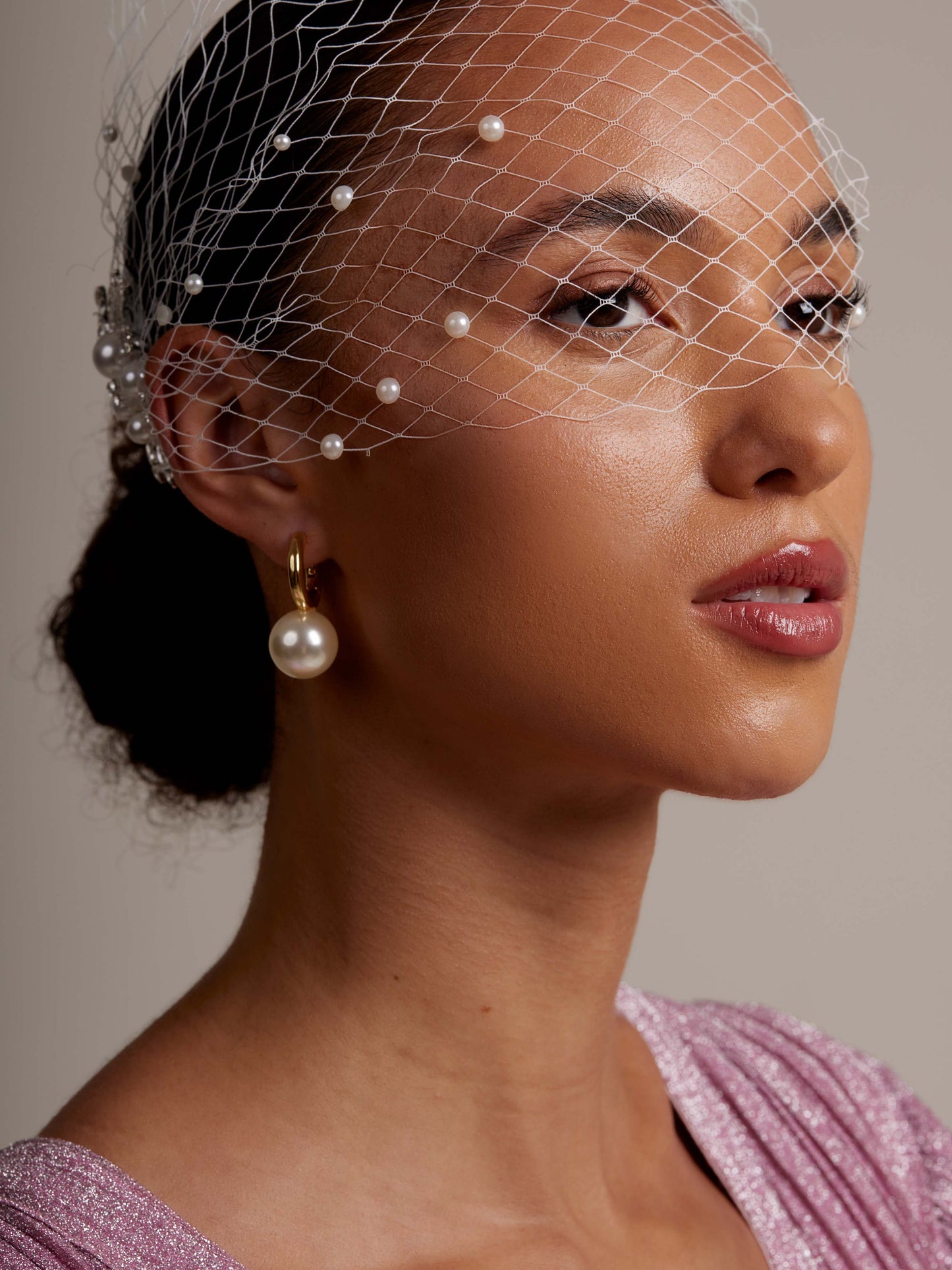 Pearl Drop Huggie Earring