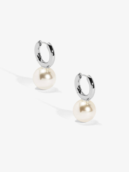 Pearl Drop Huggie Earring