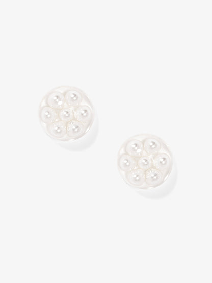 Clear Lucite Pearl Stud Earring