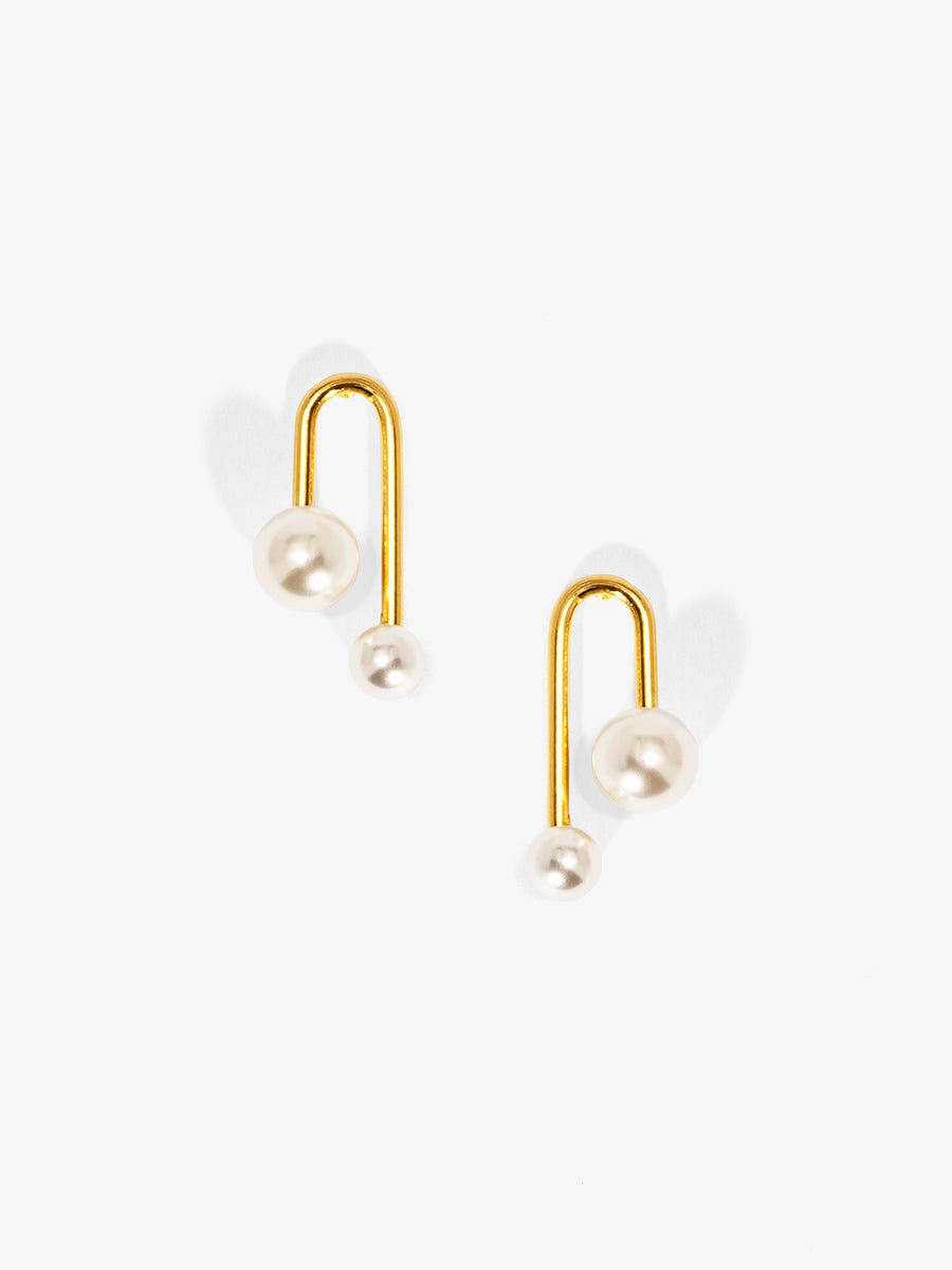 Asymmetrical Pearl Drop Earring