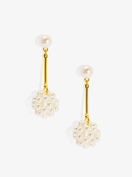 Clustered Pearl Drop Earring