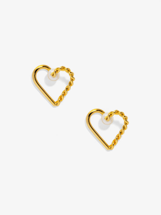 Braided Hollow Heart Pear Stud Earring