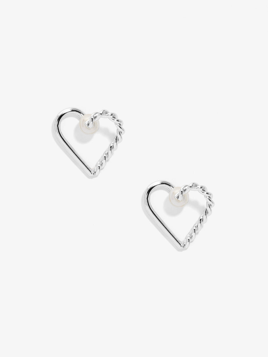 Braided Hollow Heart Pear Stud Earring