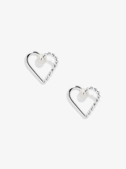 Braided Hollow Heart Pear Stud Earring