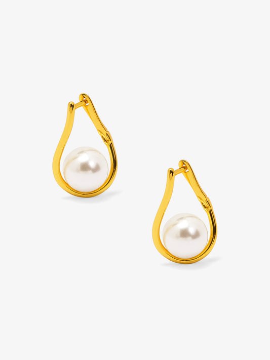 Twisted Teardrop Pearl Earring