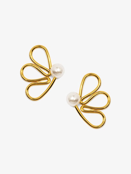 Petal Pearl Stud Earring