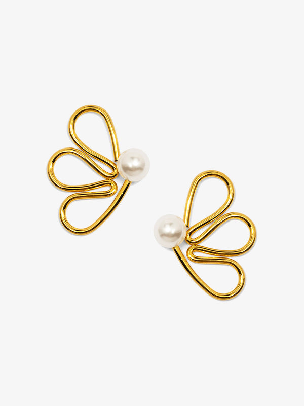 Petal Pearl Stud Earring