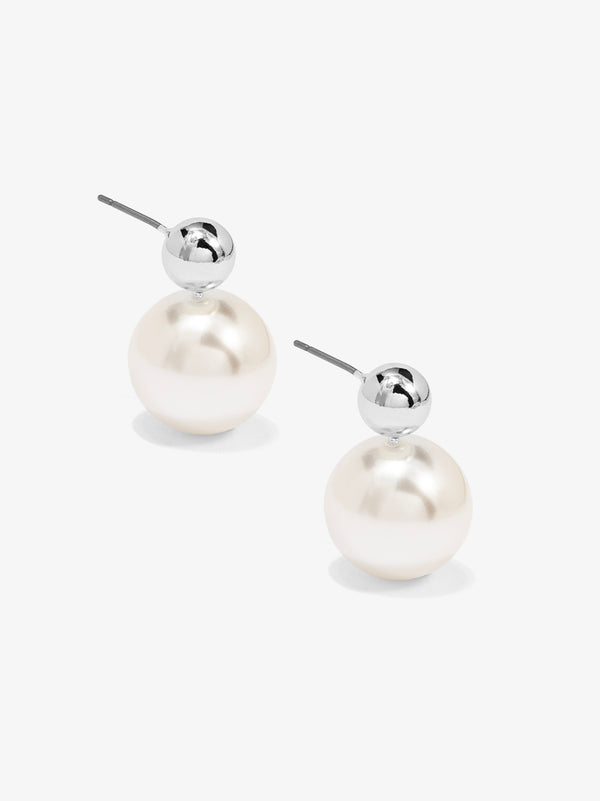 Double Ball Pearl Earring