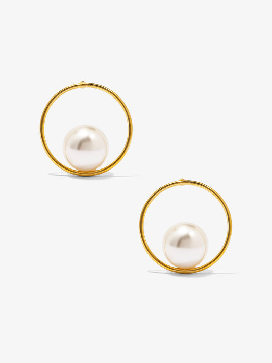 Front-facing Pearl Orbit Earring