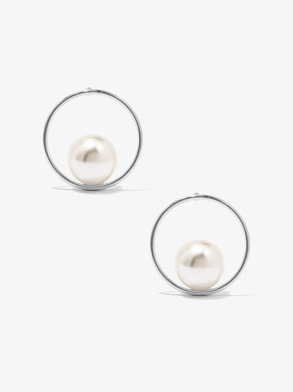 Front-facing Pearl Orbit Earring