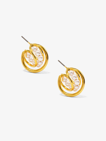 Looped Pearl Hoop Earring