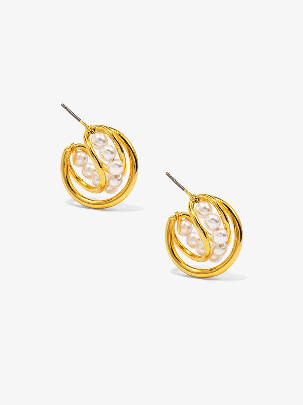 Looped Pearl Hoop Earring
